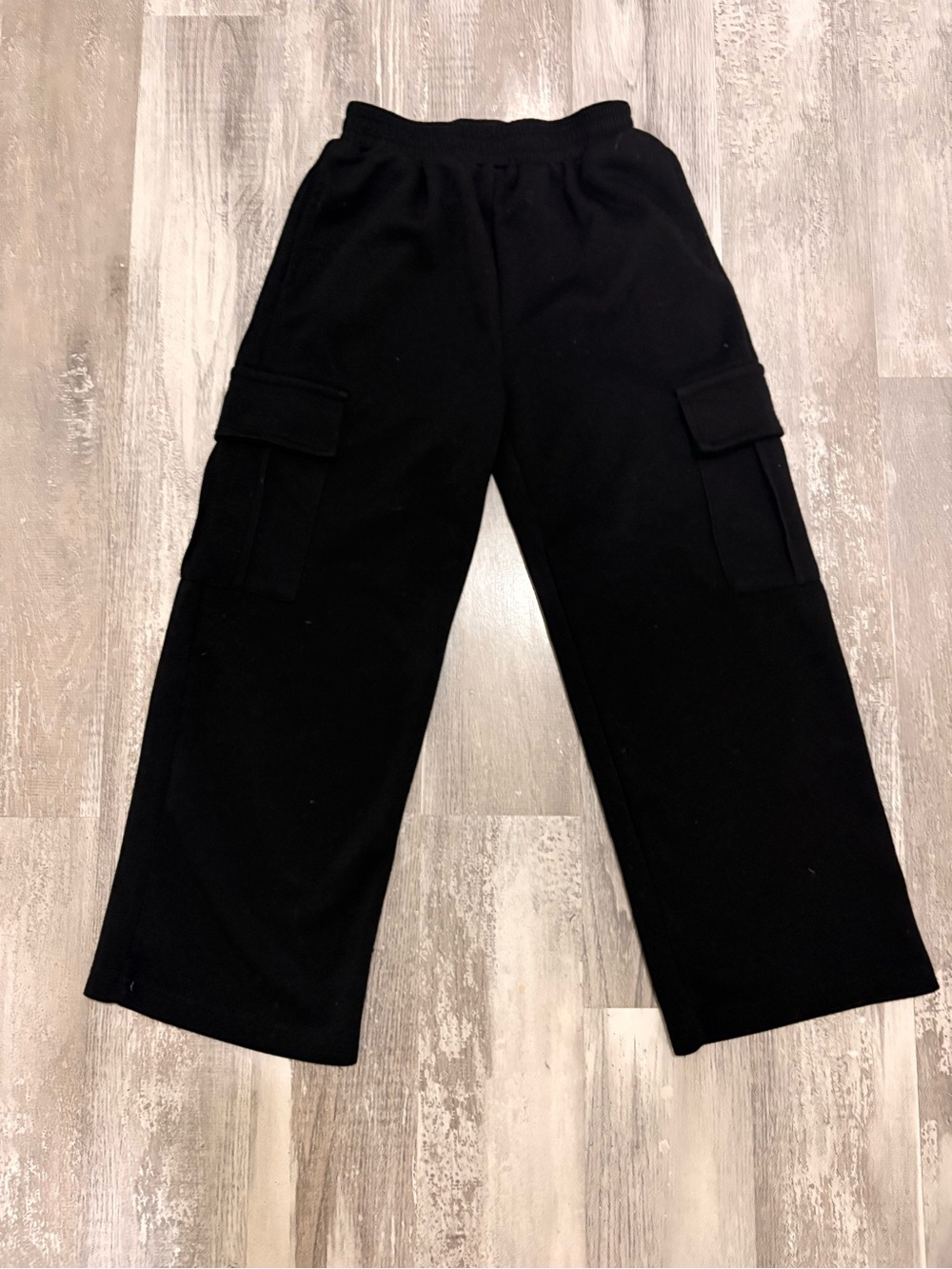 Kids Black Cargo Jogger Sweatpants